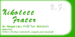nikolett frater business card